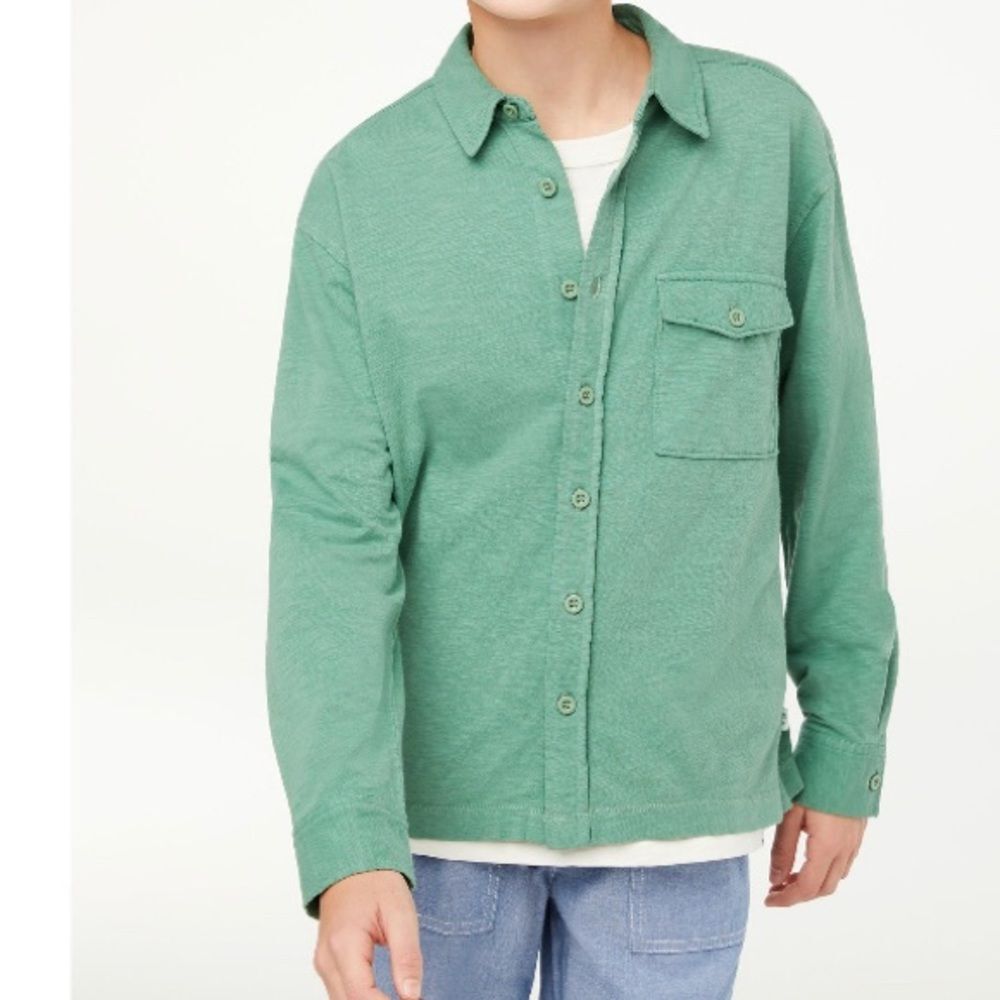 NWT Boy’s Green Button-Down Long Sleeve Cotton Shirt XS (4/5)